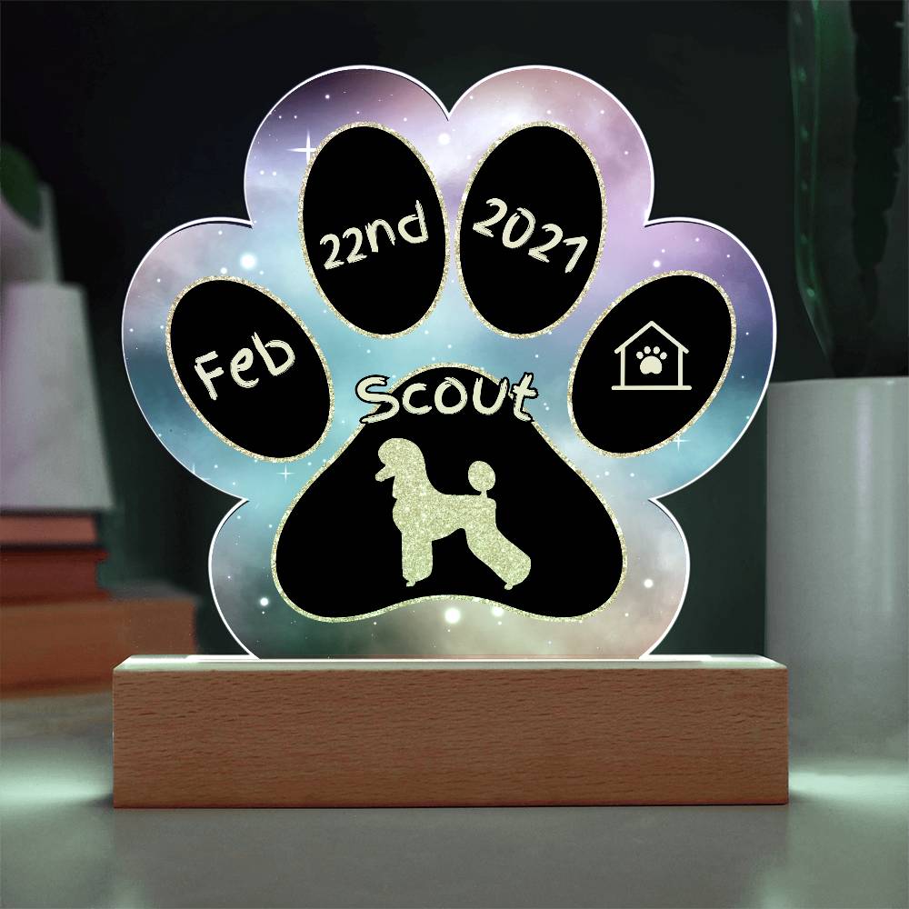 Poodle - Personalized Dog Gotcha Day Acrylic Paw Print Plaque