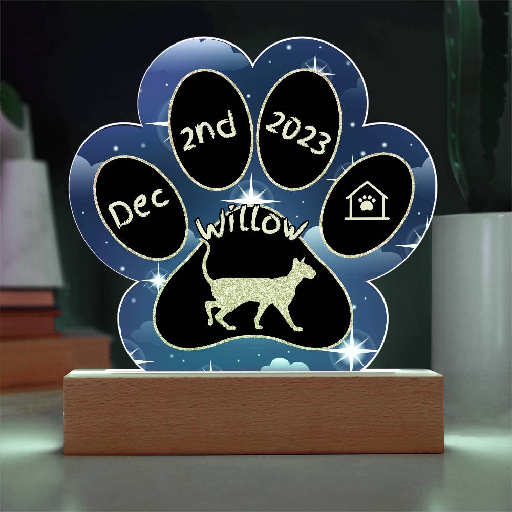 Colorpoint Shorthair - Personalized Cat Gotcha Day Acrylic Paw Print Plaque