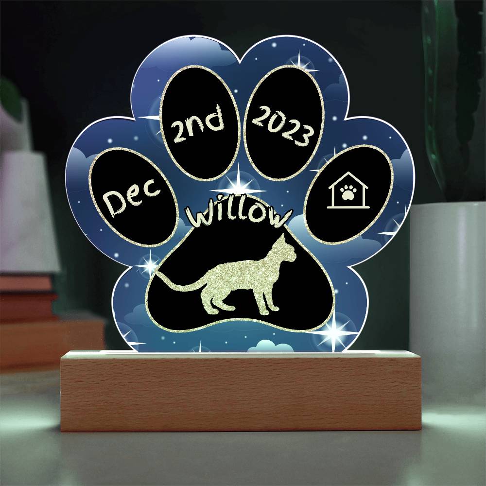 Devon Rex - Personalized Cat Gotcha Day Acrylic Paw Print Plaque