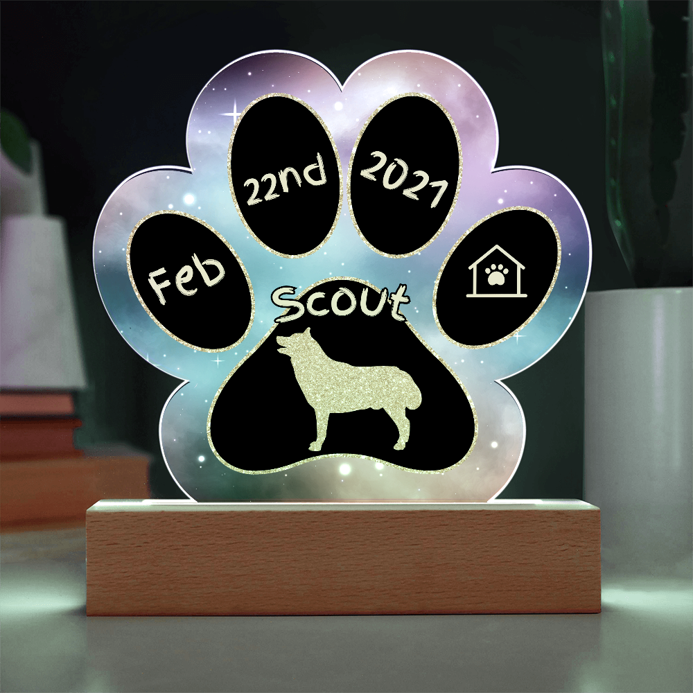 Husky - Personalized Dog Gotcha Day Acrylic Paw Print Plaque