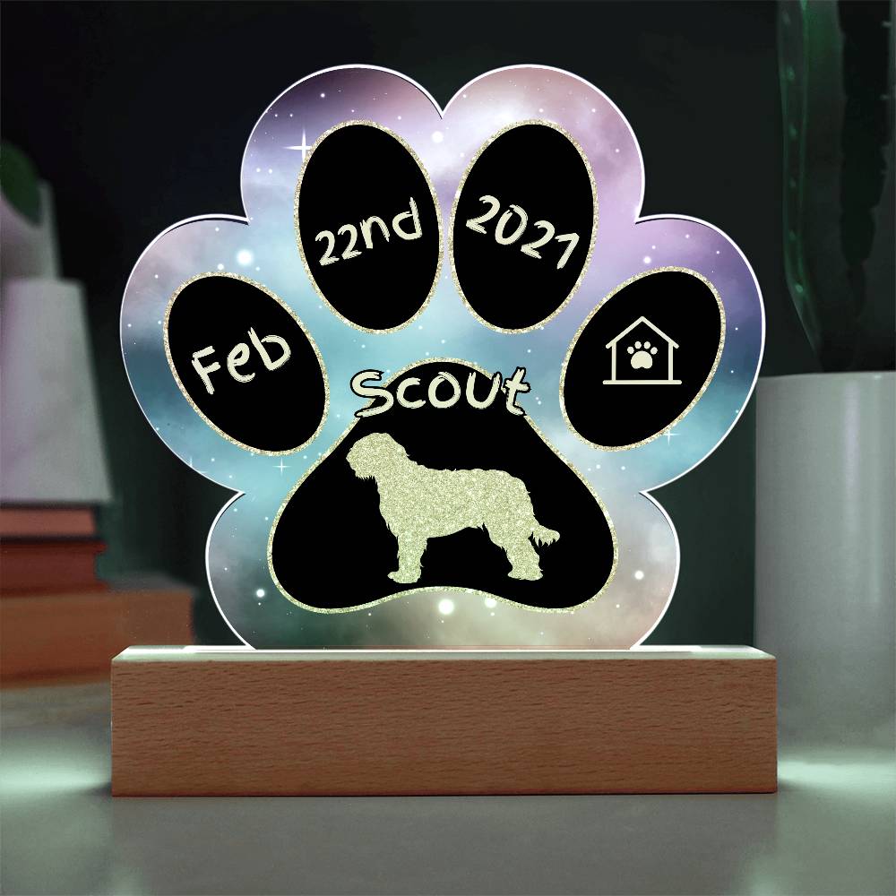 Otterhound - Personalized Dog Gotcha Day Acrylic Paw Print Plaque