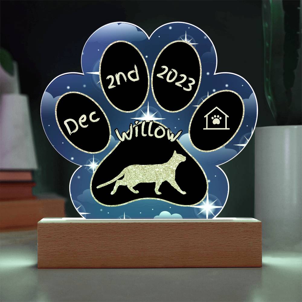 Tonkinese - Personalized Cat Gotcha Day Acrylic Paw Print Plaque