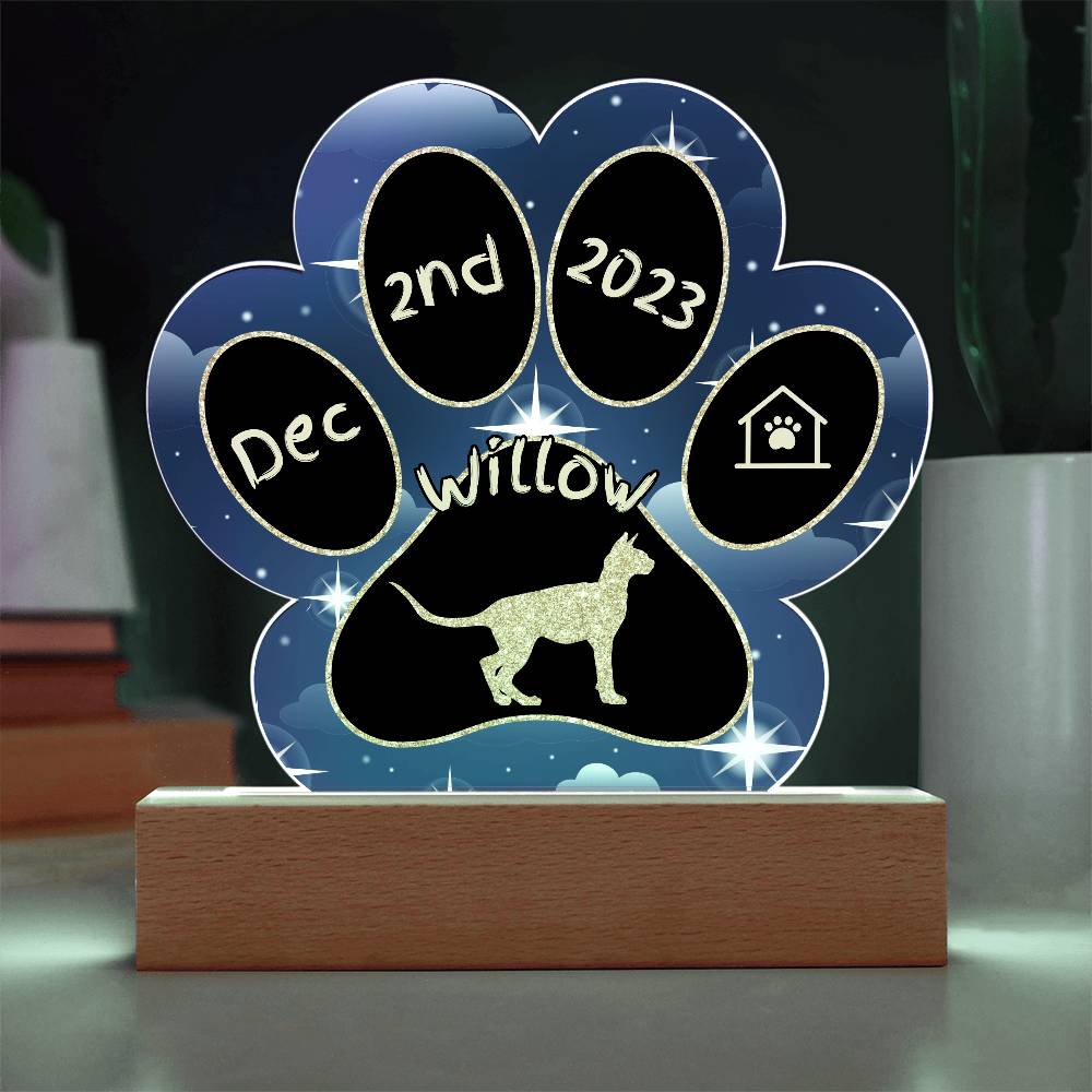 Sphynx - Personalized Cat Gotcha Day Acrylic Paw Print Plaque