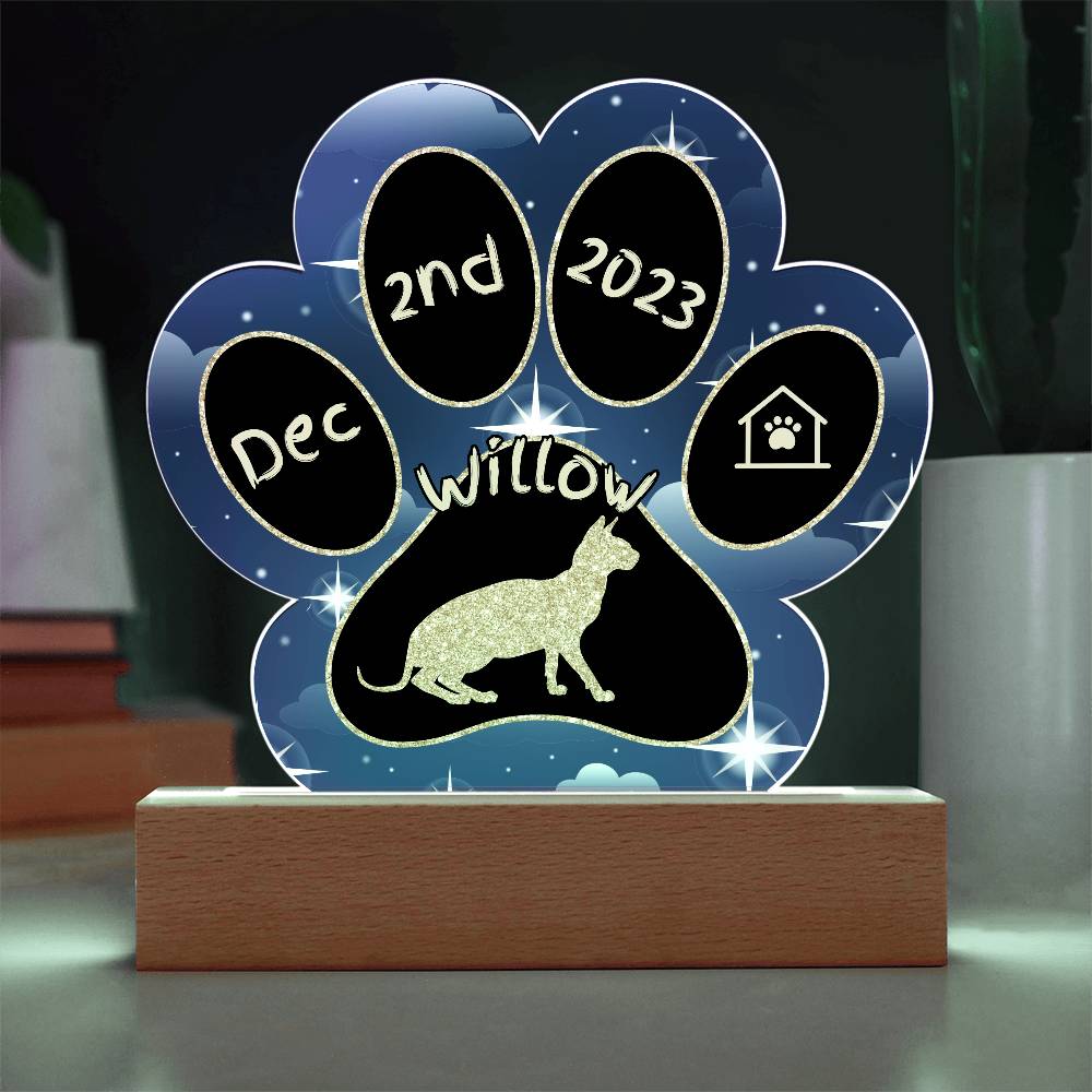 Don Sphynx - Personalized Cat Gotcha Day Acrylic Paw Print Plaque