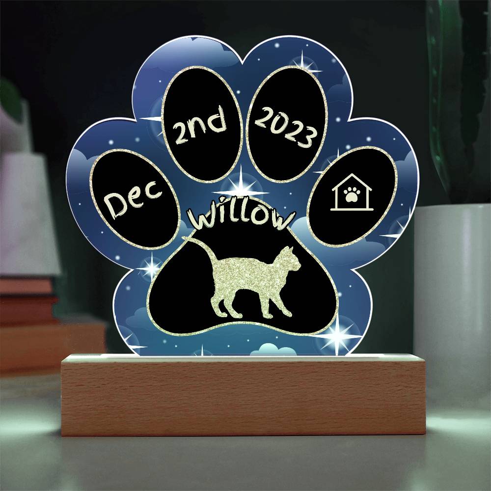 Kanaani - Personalized Cat Gotcha Day Acrylic Paw Print Plaque