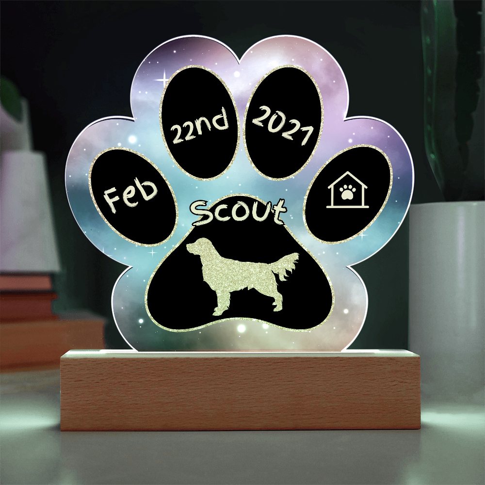 Golden Retriever - Personalized Dog Gotcha Day Acrylic Paw Print Plaque