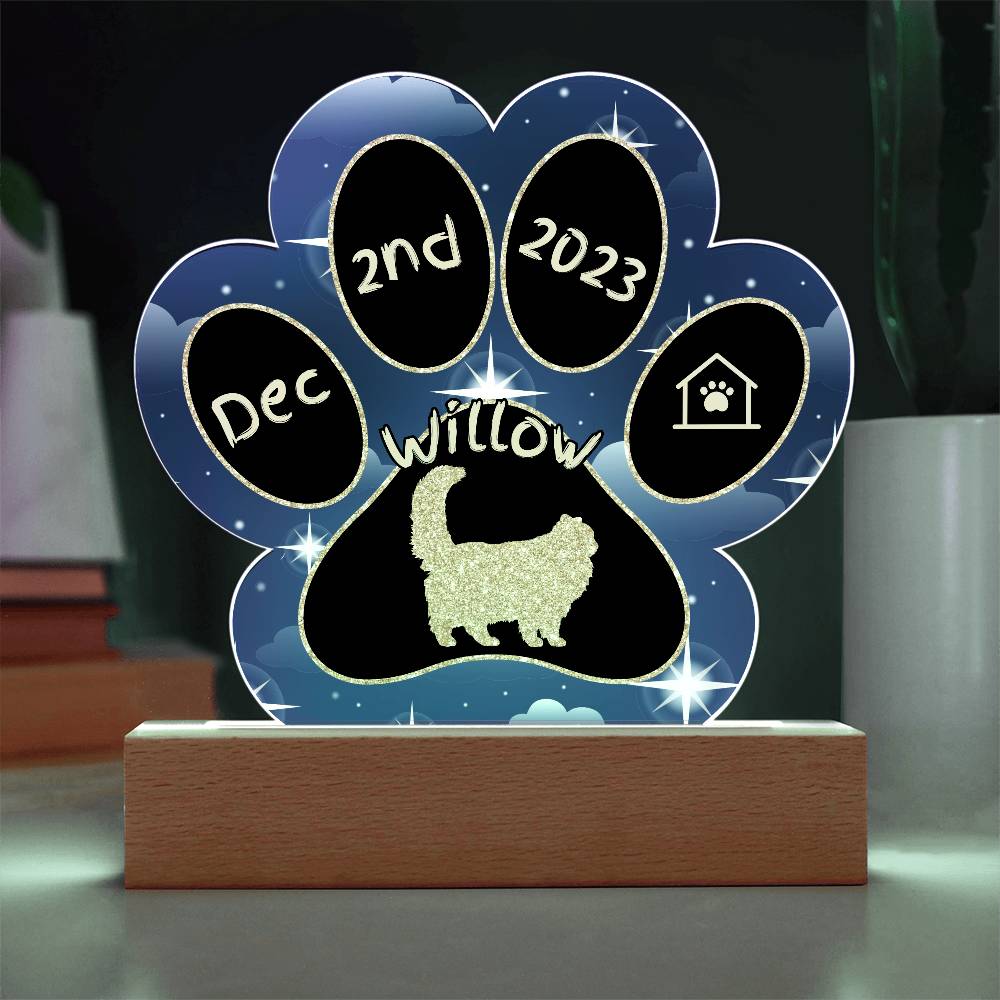 Himalayan - Personalized Cat Gotcha Day Acrylic Paw Print Plaque