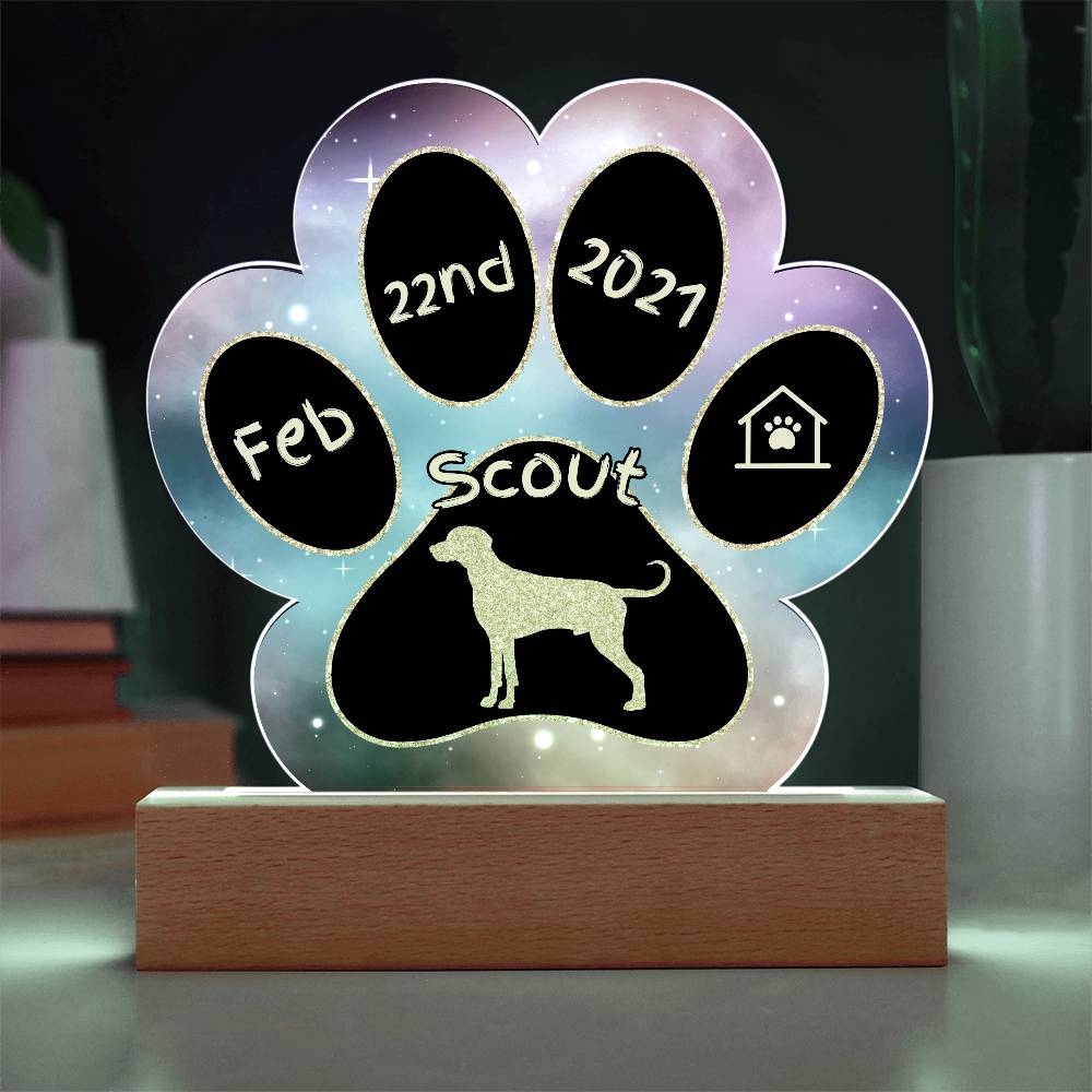 Weimaraner - Personalized Dog Gotcha Day Acrylic Paw Print Plaque