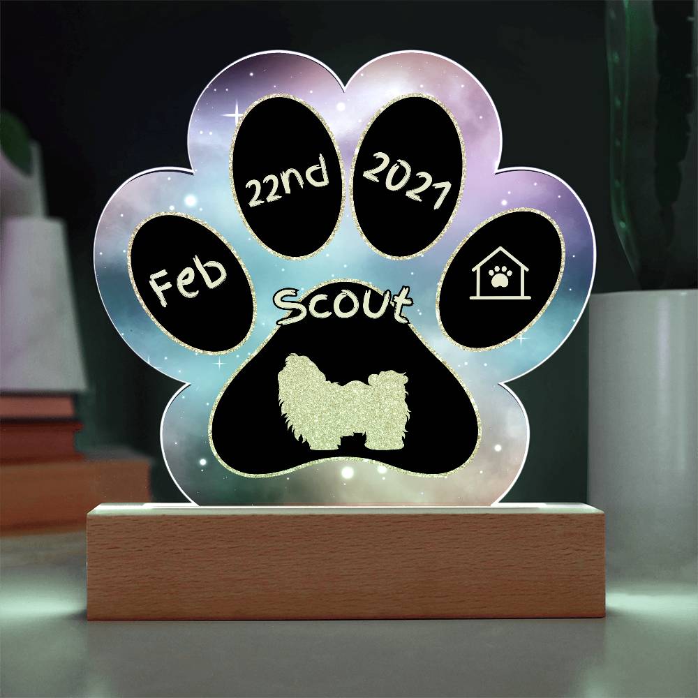 Shih Tzu - Personalized Dog Gotcha Day Acrylic Paw Print Plaque