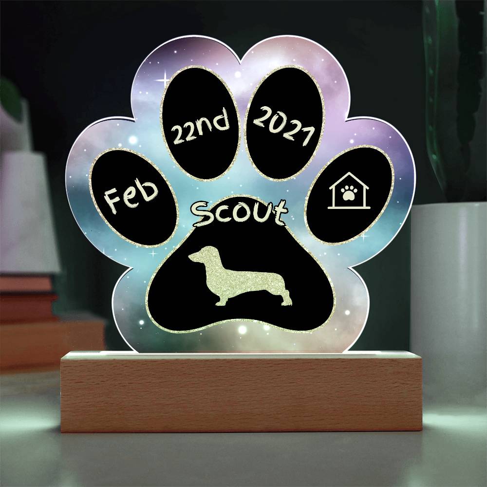 Dachshund - Personalized Dog Gotcha Day Acrylic Paw Print Plaque