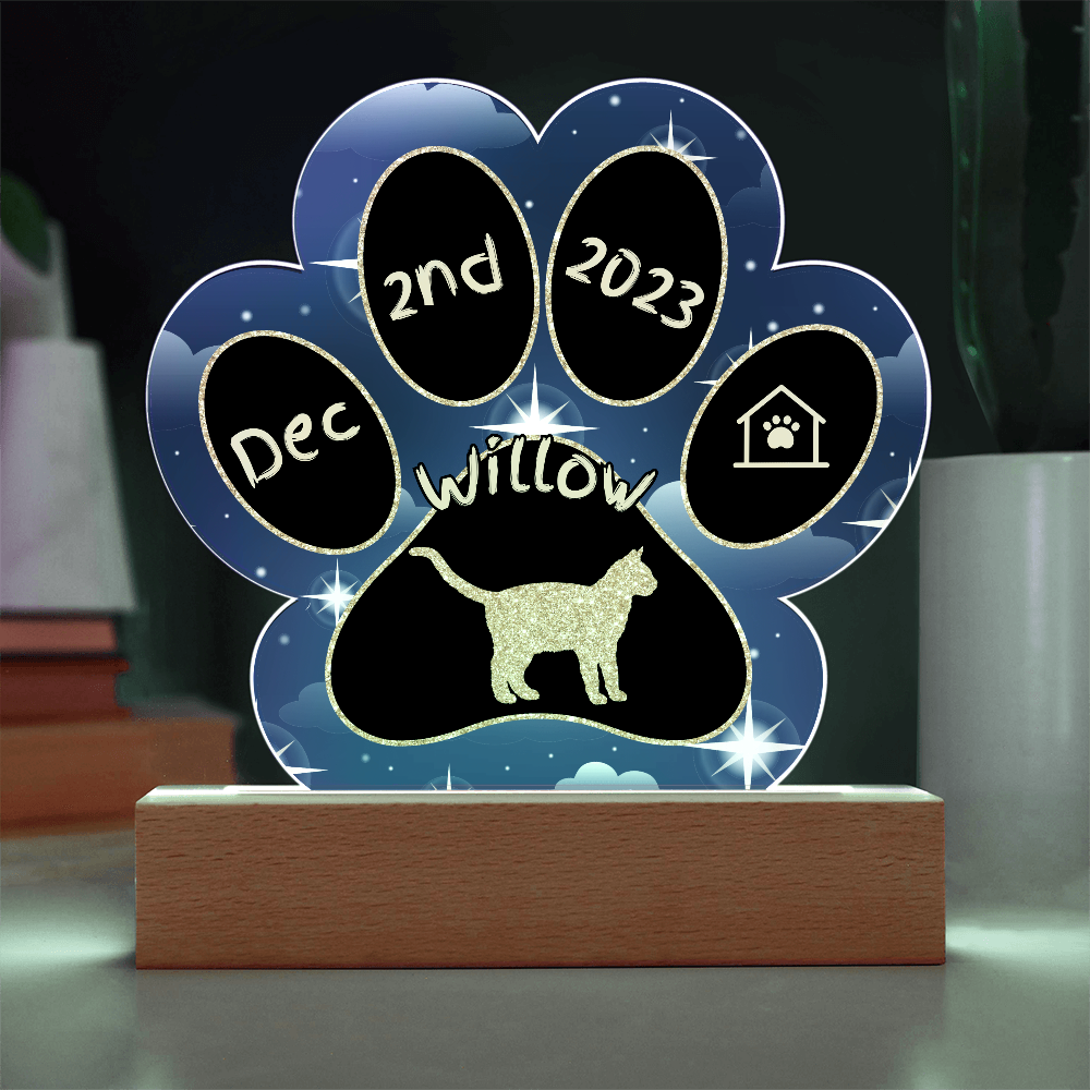 Thai - Personalized Cat Gotcha Day Acrylic Paw Print Plaque