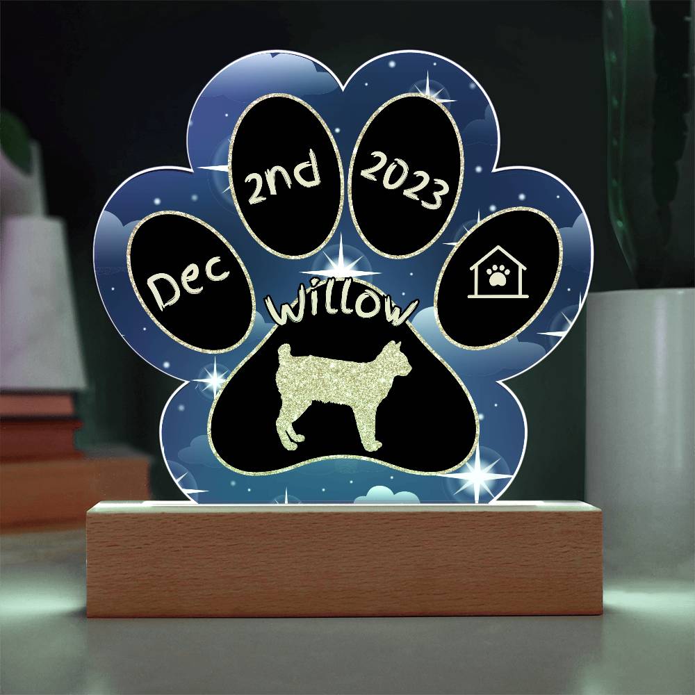 Mekong Bobtail - Personalized Cat Gotcha Day Acrylic Paw Print Plaque