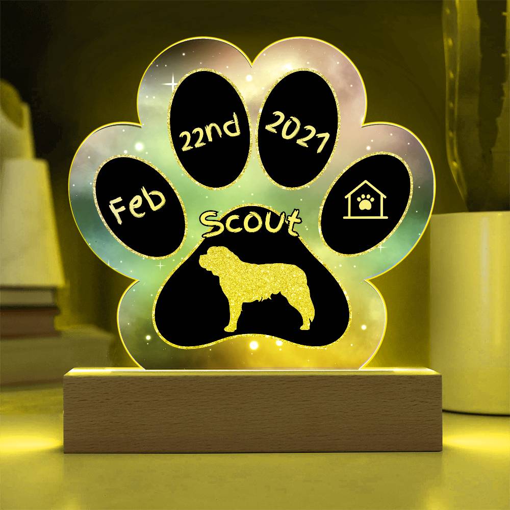 Saint Bernard - Personalized Dog Gotcha Day Acrylic Paw Print Plaque