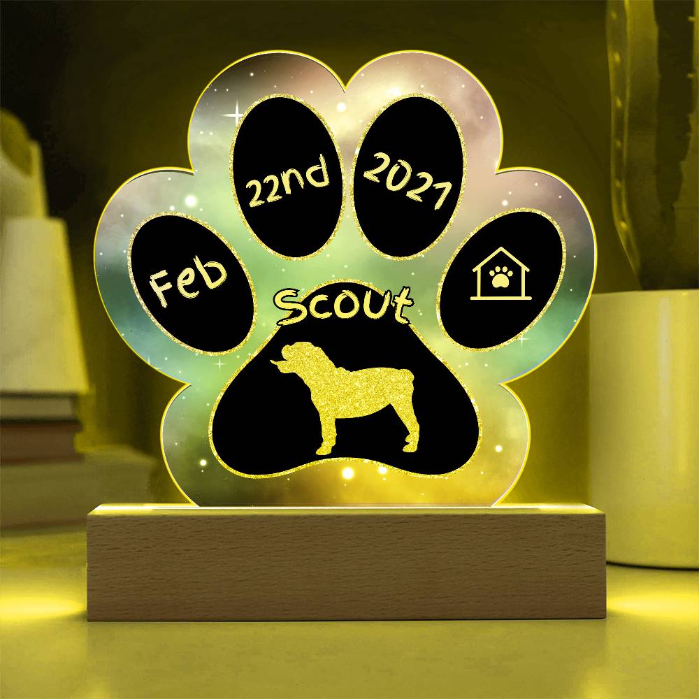 Bulldog - Personalized Dog Gotcha Day Acrylic Paw Print Plaque