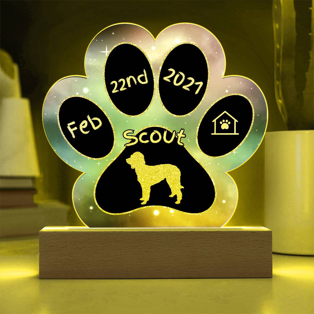 Goldendoodle - Personalized Dog Gotcha Day Acrylic Paw Print Plaque