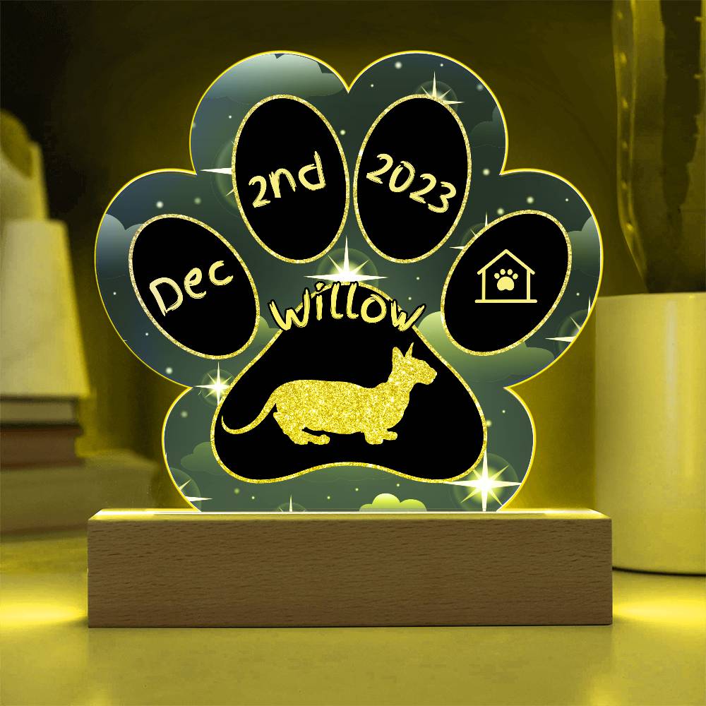 Minskin - Personalized Cat Gotcha Day Acrylic Paw Print Plaque