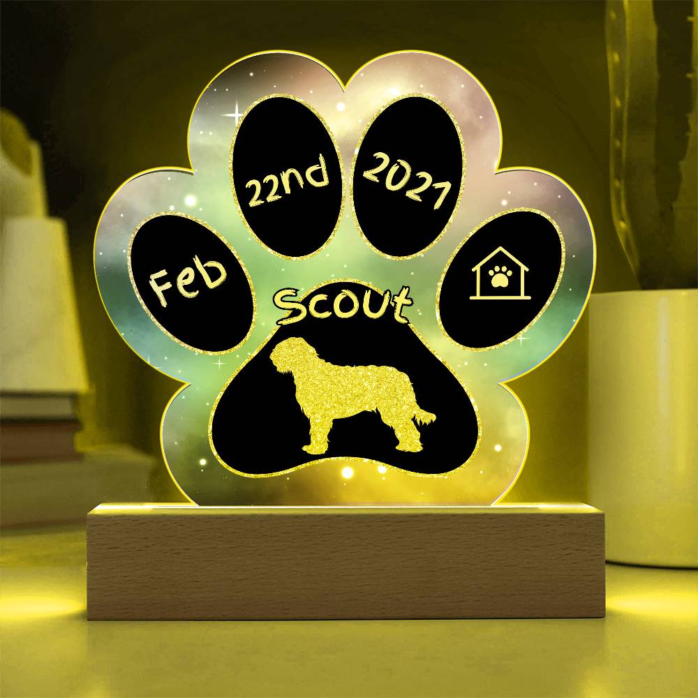 Otterhound - Personalized Dog Gotcha Day Acrylic Paw Print Plaque