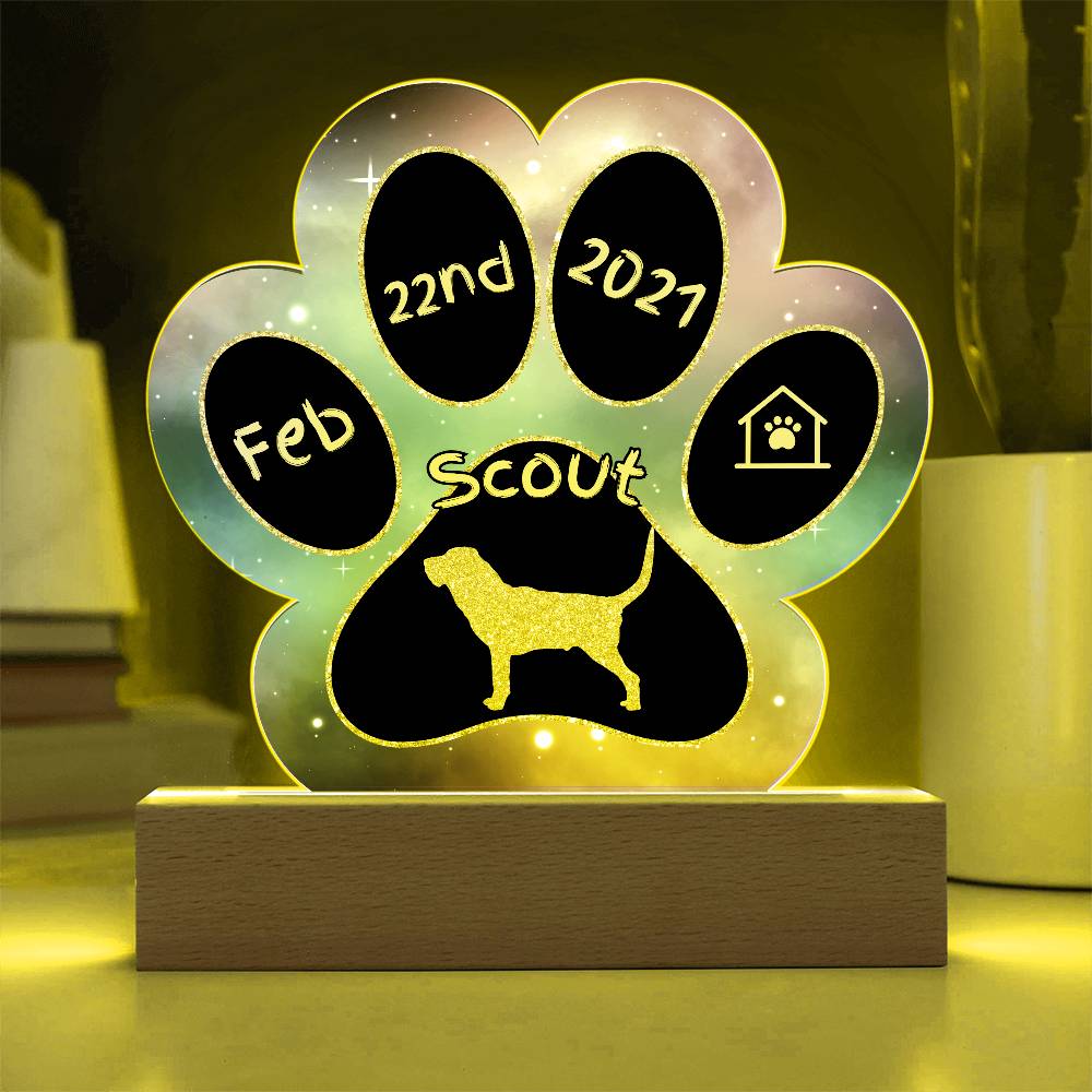 Bloodhound - Personalized Dog Gotcha Day Acrylic Paw Print Plaque