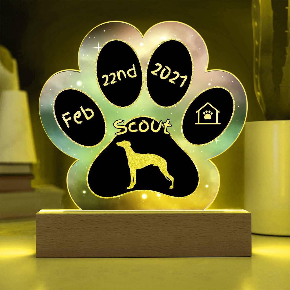 Whippet - Personalized Dog Gotcha Day Acrylic Paw Print Plaque