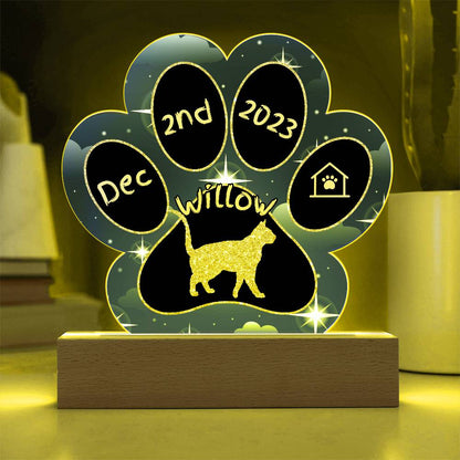 German Rex - Personalized Cat Gotcha Day Acrylic Paw Print Plaque