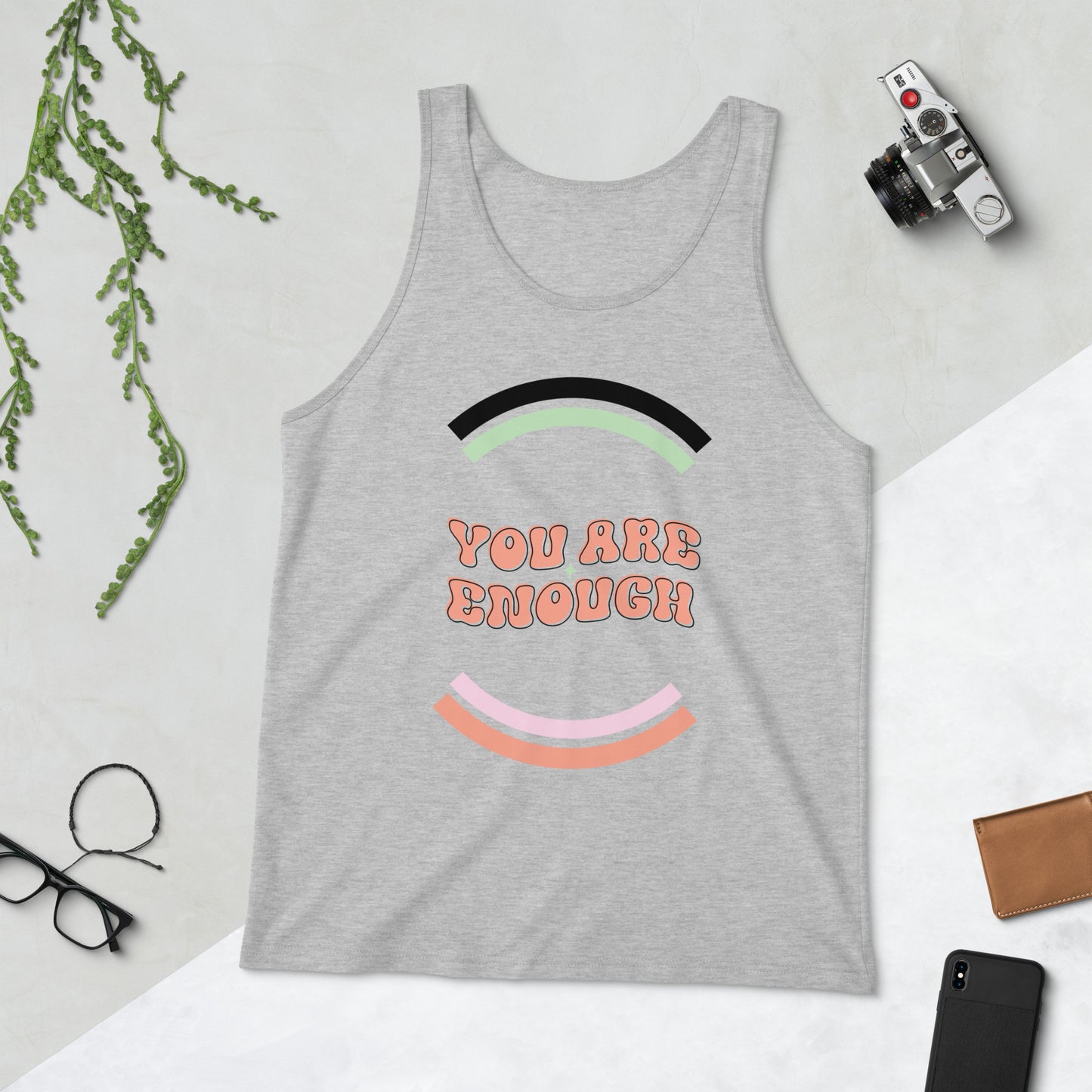 You Are Enough Retro Unisex Jersey Tank