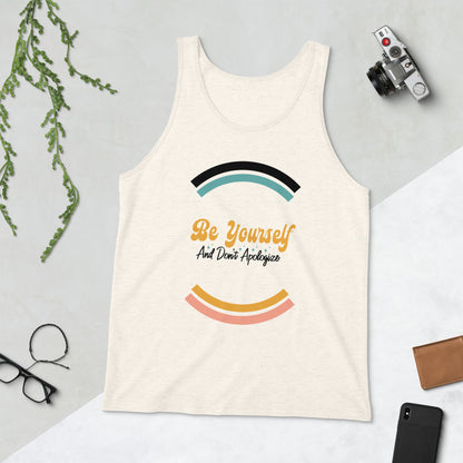 Be Yourself And Don't Apologize Retro Unisex Jersey Tank