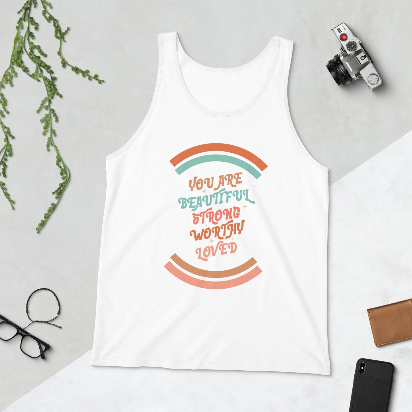 You Are Beautiful Strong Worthy Loved Retro Unisex Jersey Tank