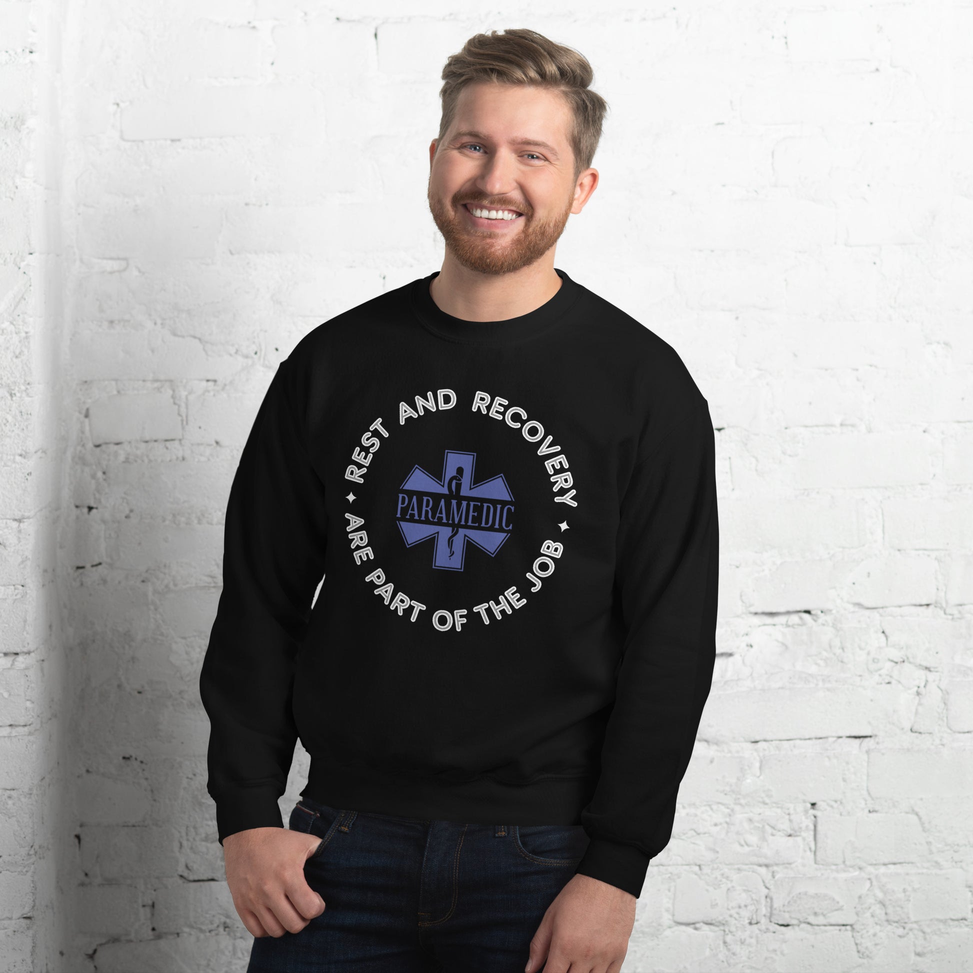 Paramedic / EMT, Rest And Recovery Are Part Of The Job - Crew Neck Sweatshirt, Gildan