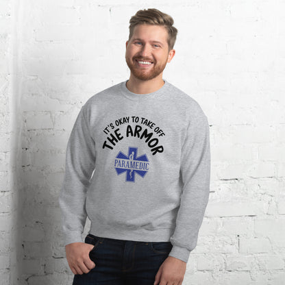 Paramedic / EMT, It's Okay To Take Off The Armor - Crew Neck Sweatshirt, Gildan