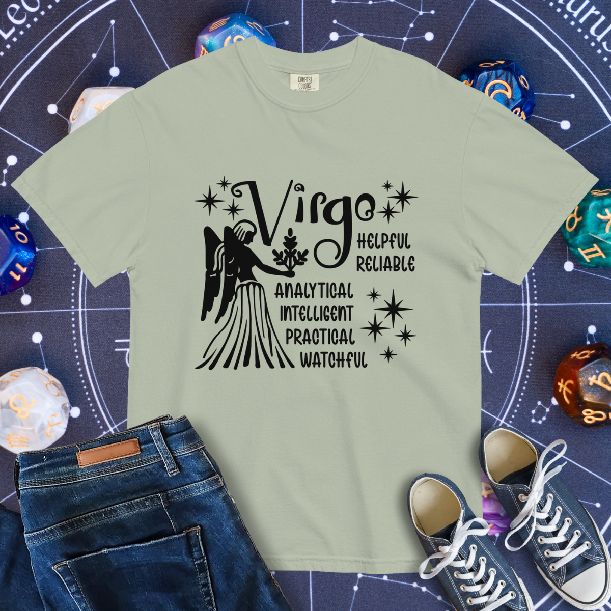 Virgo Zodiac - Comfort Colors Unisex Garment-Dyed Heavyweight T-Shirt