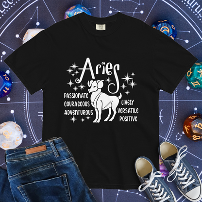 Aries Zodiac - Comfort Colors Unisex Garment-Dyed Heavyweight T-Shirt