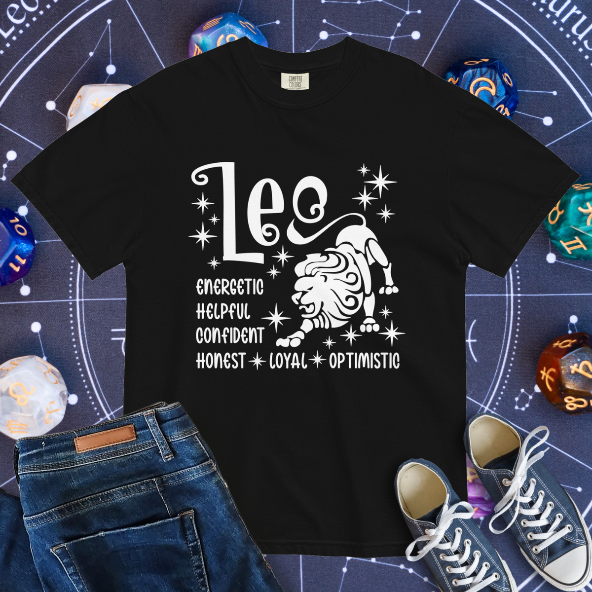 Leo Zodiac - Comfort Colors Unisex Garment-Dyed Heavyweight T-Shirt