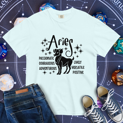 Aries Zodiac - Comfort Colors Unisex Garment-Dyed Heavyweight T-Shirt