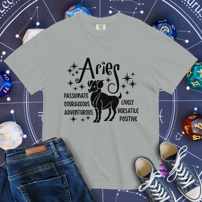 Aries Zodiac - Comfort Colors Unisex Garment-Dyed Heavyweight T-Shirt