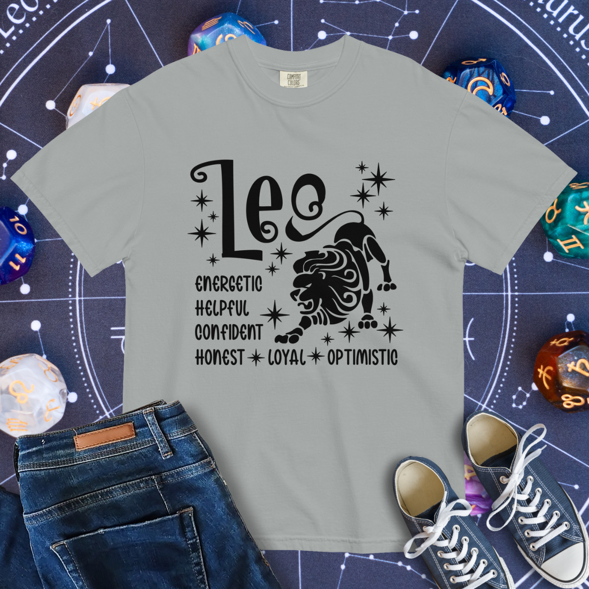 Leo Zodiac - Comfort Colors Unisex Garment-Dyed Heavyweight T-Shirt