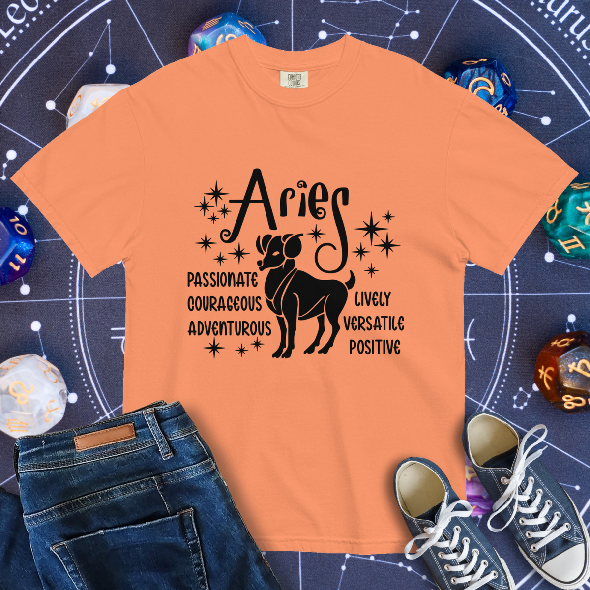 Aries Zodiac - Comfort Colors Unisex Garment-Dyed Heavyweight T-Shirt