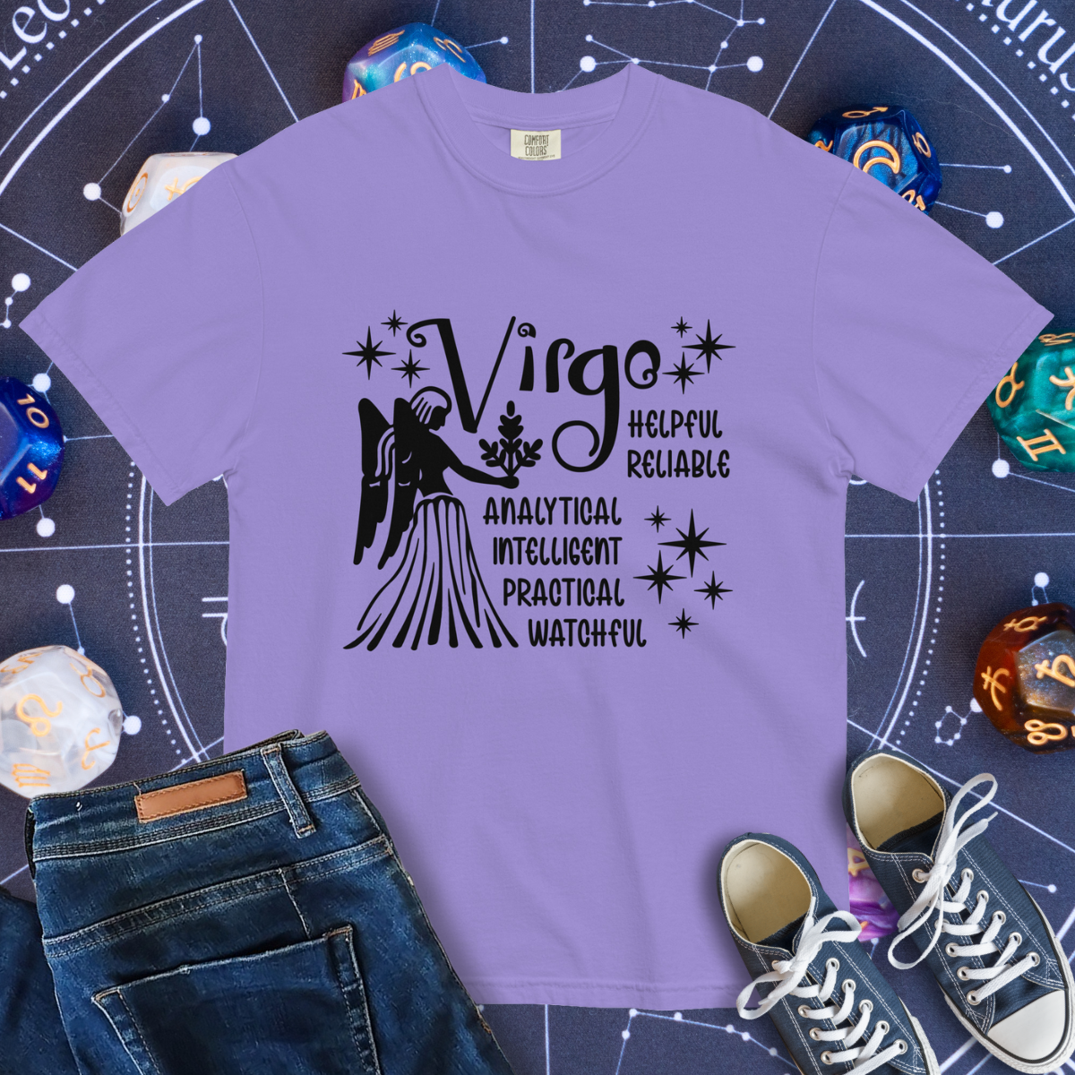 Virgo Zodiac - Comfort Colors Unisex Garment-Dyed Heavyweight T-Shirt