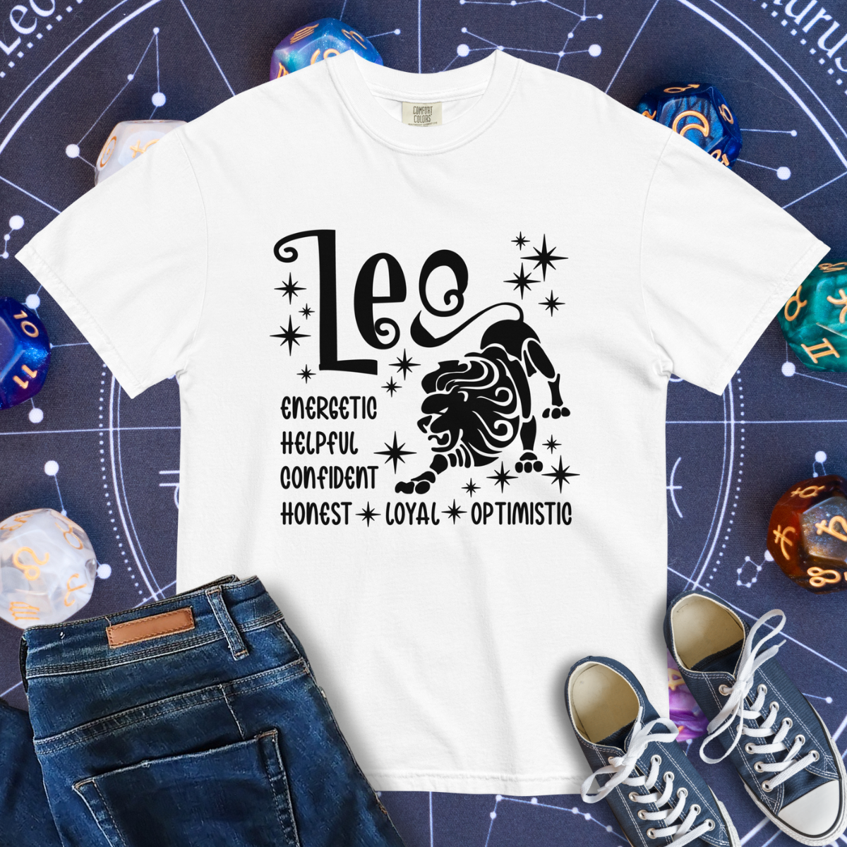 Leo Zodiac - Comfort Colors Unisex Garment-Dyed Heavyweight T-Shirt