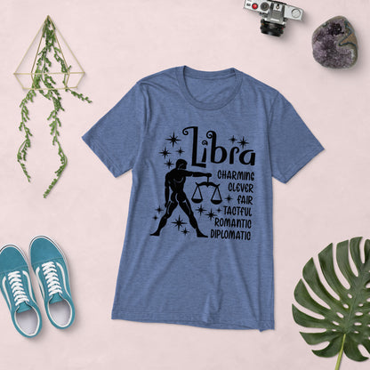 Libra Zodiac Unisex Tri-Blend Short Sleeve T-Shirt